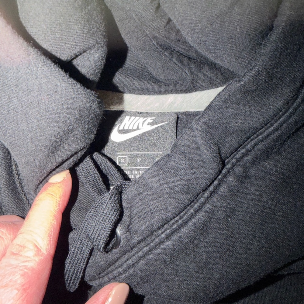 Nike Women's Black Hoodie with White Logo - Picture 2 of 2